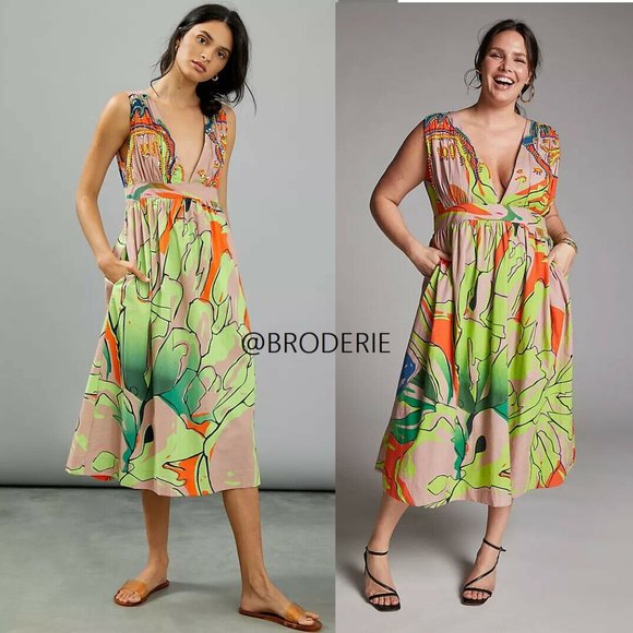 ANTHROPOLOGIE Nerida Midi Dress NEW WITH TAG NWT MP PM - Picture 6 of 10